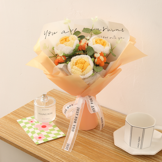 Completed Handmade Crochet Flower Bouquet (Mixed flowers)