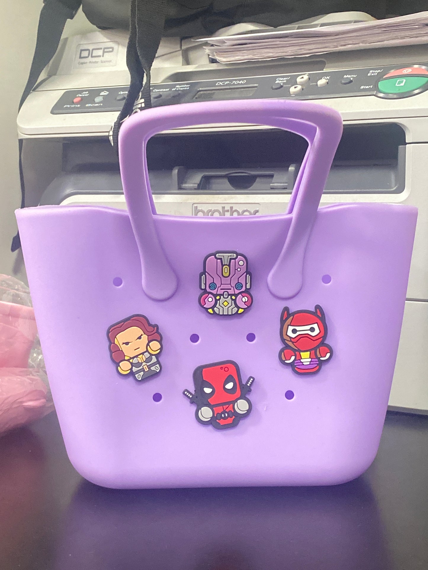 Mini beach bag lila