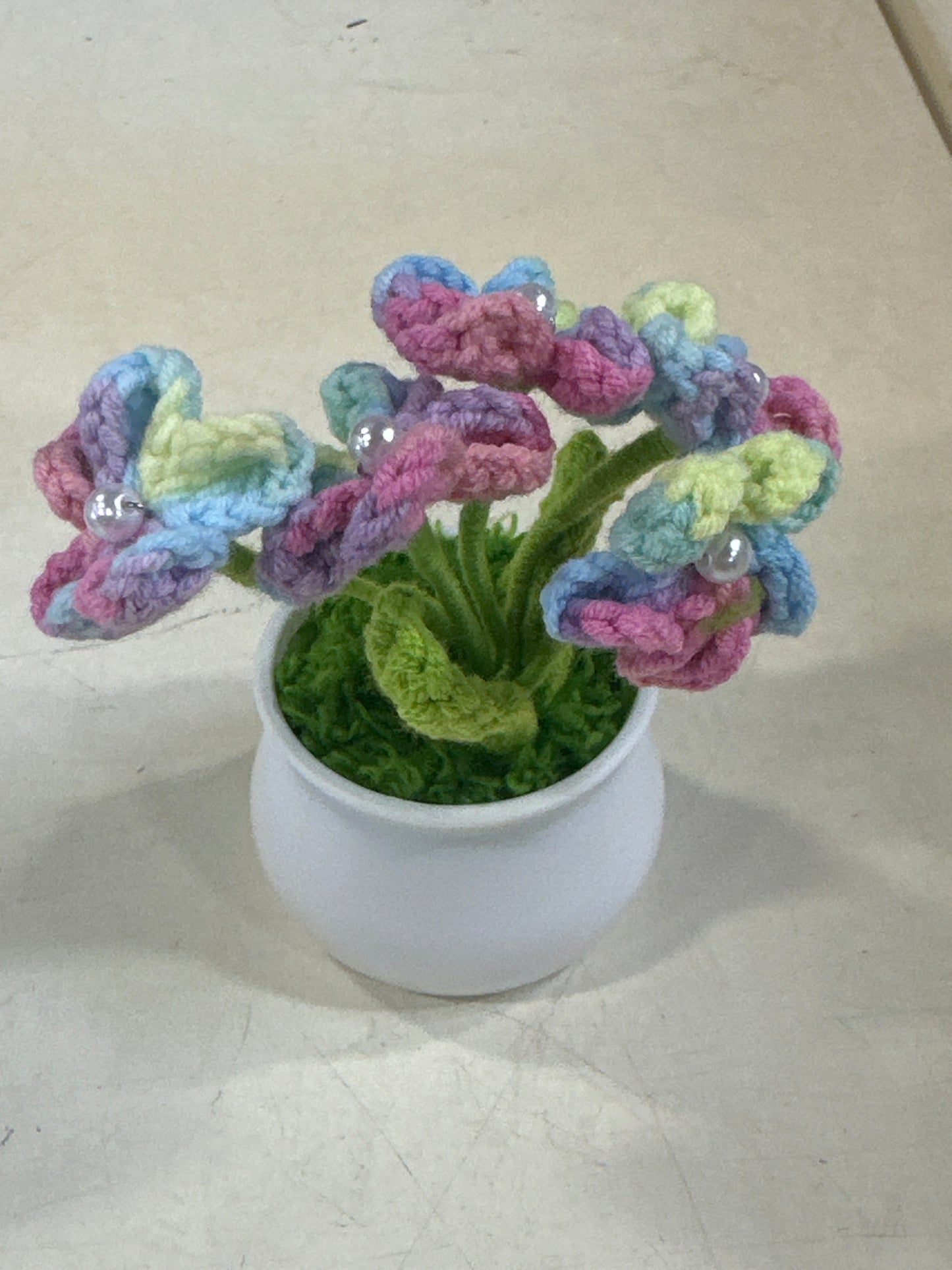 Flower Pot Pink, Blue, Yellow