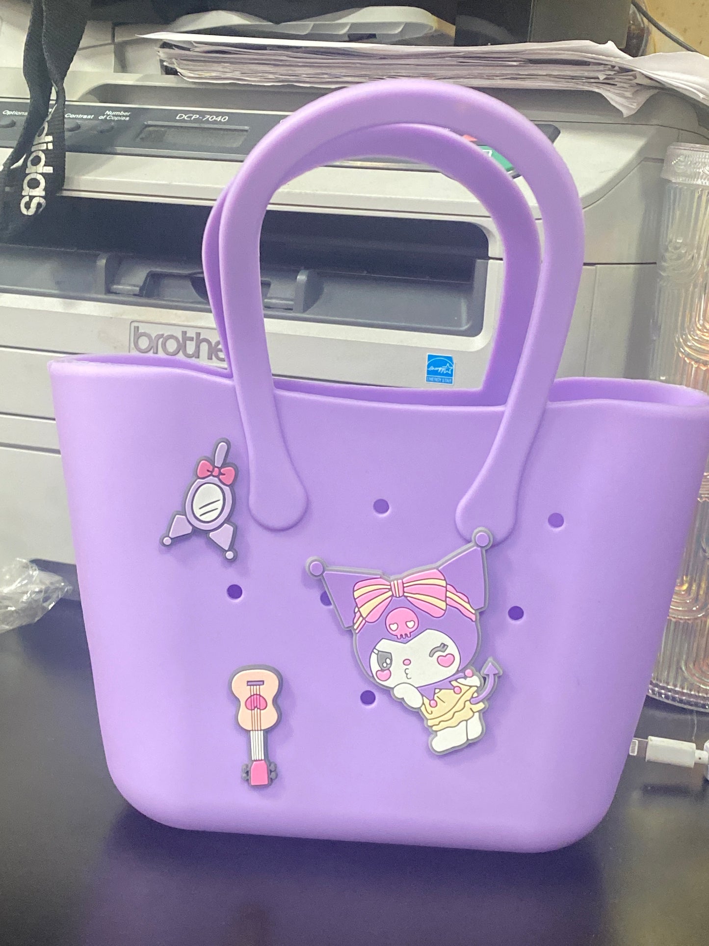 Mini beach bag lila