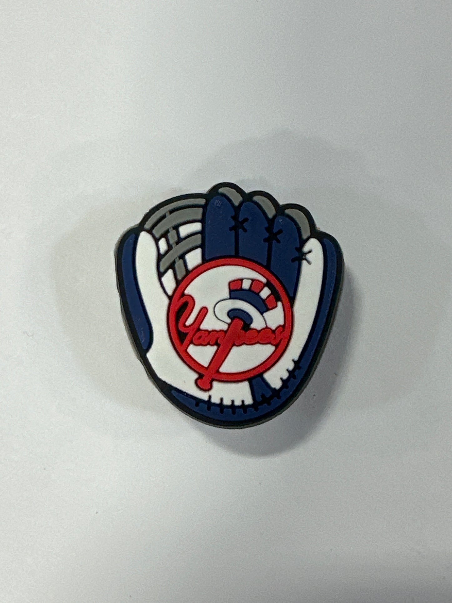 BaseballWhite Blue glove Shoe Charm