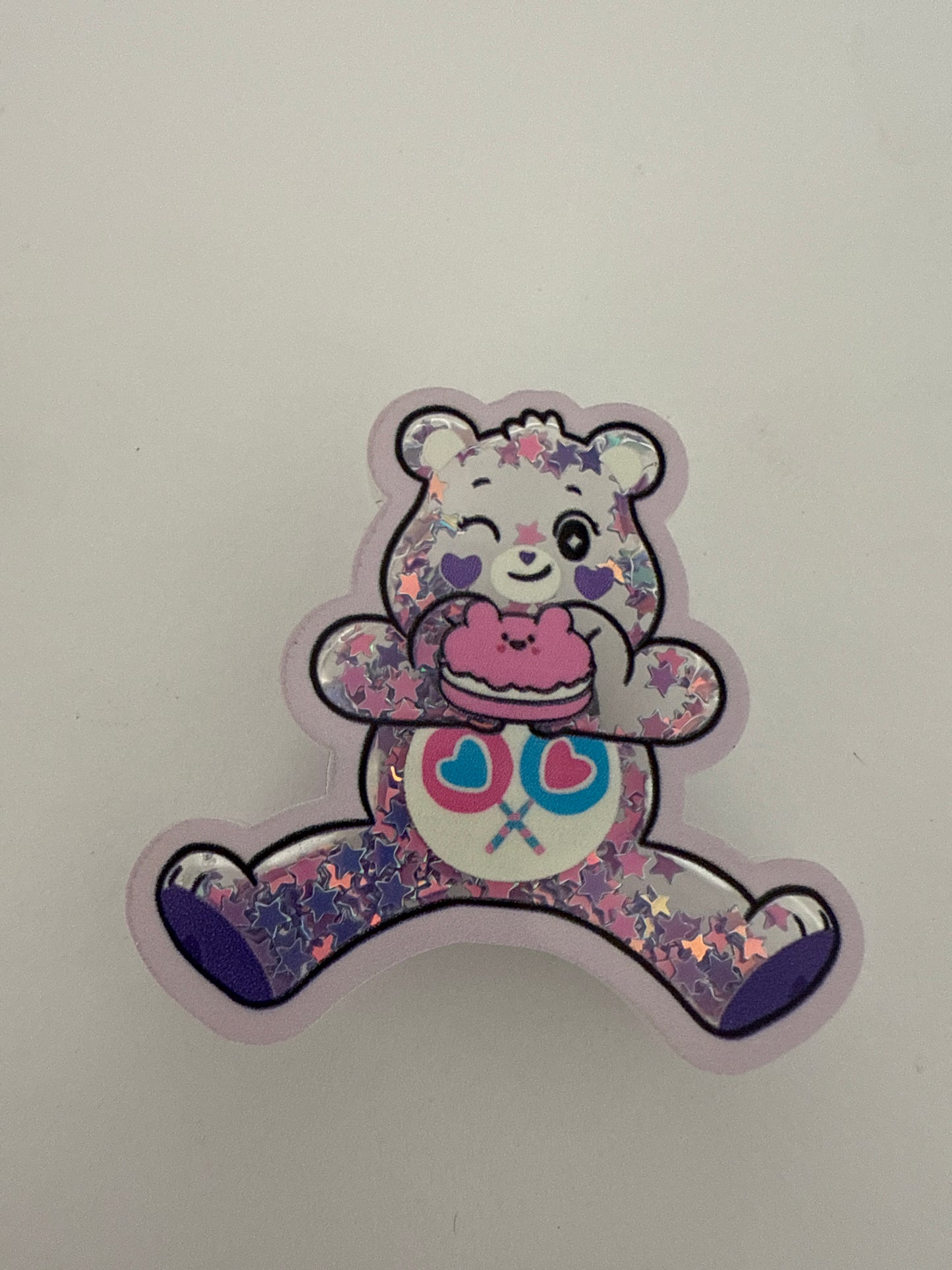 Glitter Care Bear -Purple