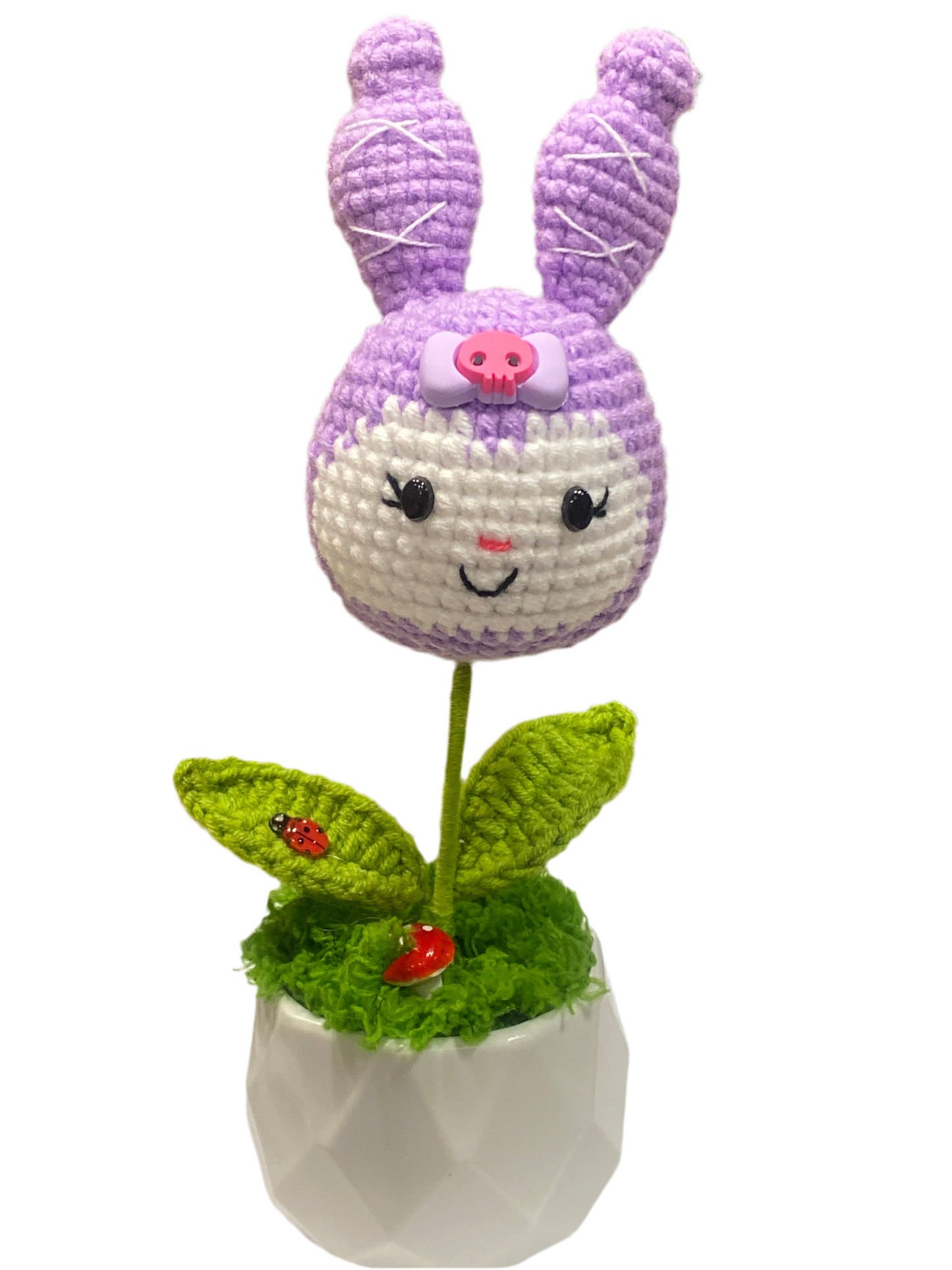 Purple Sanrio Kuromi Crochet Flower Pot