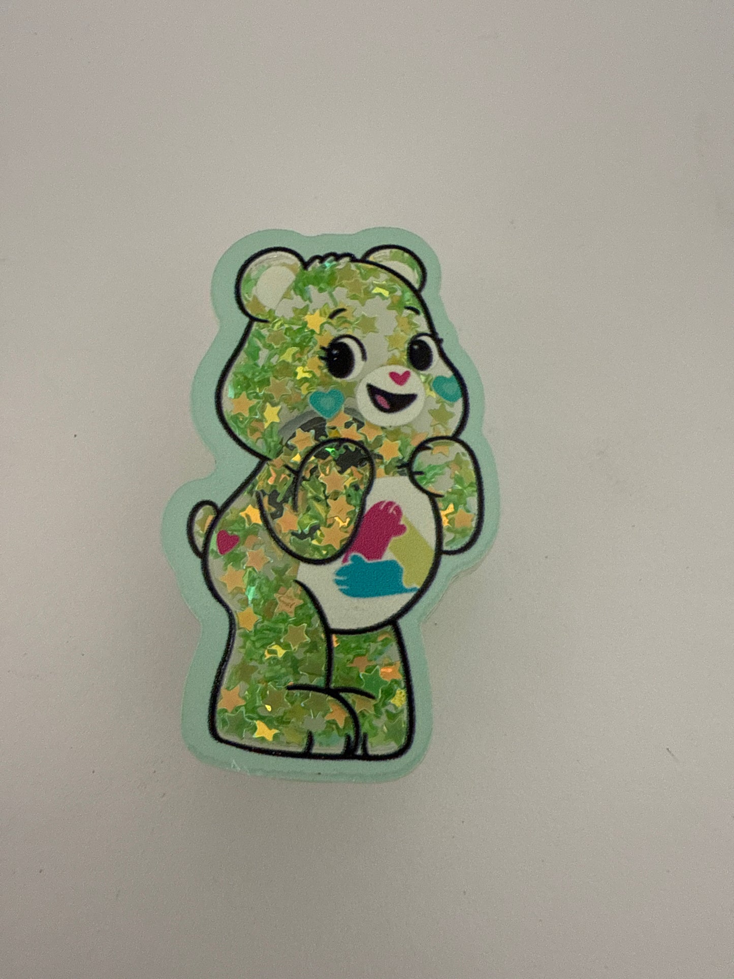 Glitter Care Bear -Green