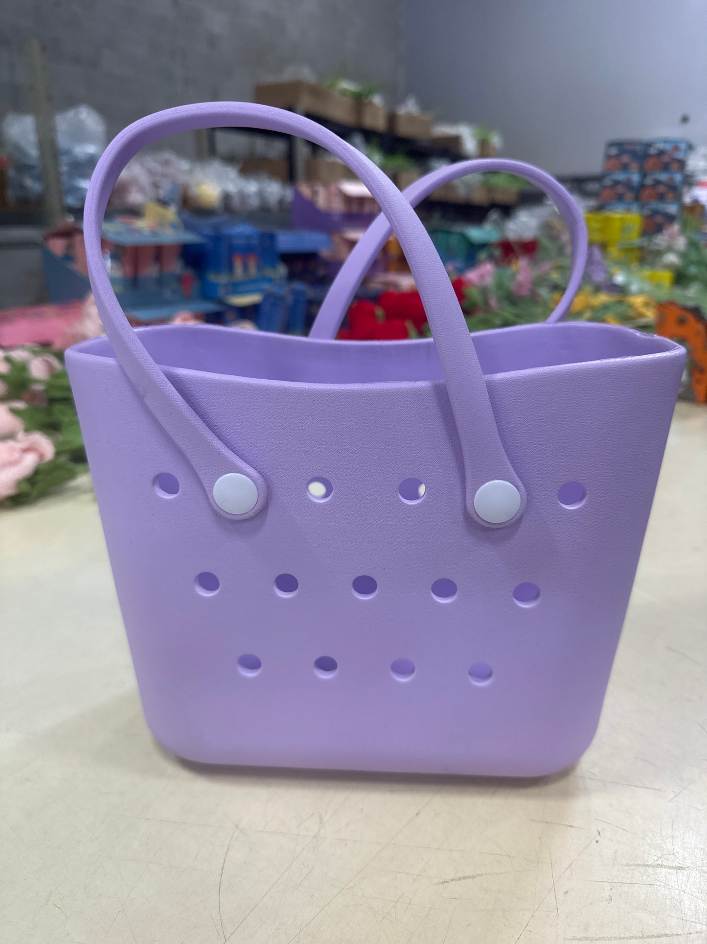 Hand Bag with Holes Pastel Purple