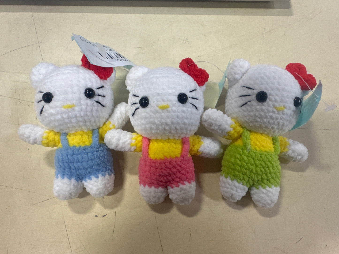 Hello Kitty Crochet Doll Toy Red, Purple, Yellow, Blue