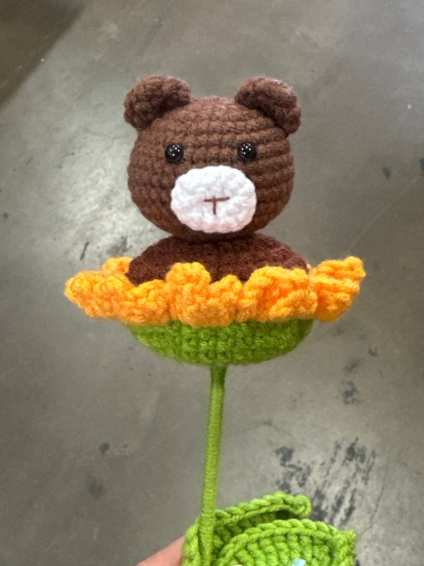 Crochet Flower Animal Bear Big Size