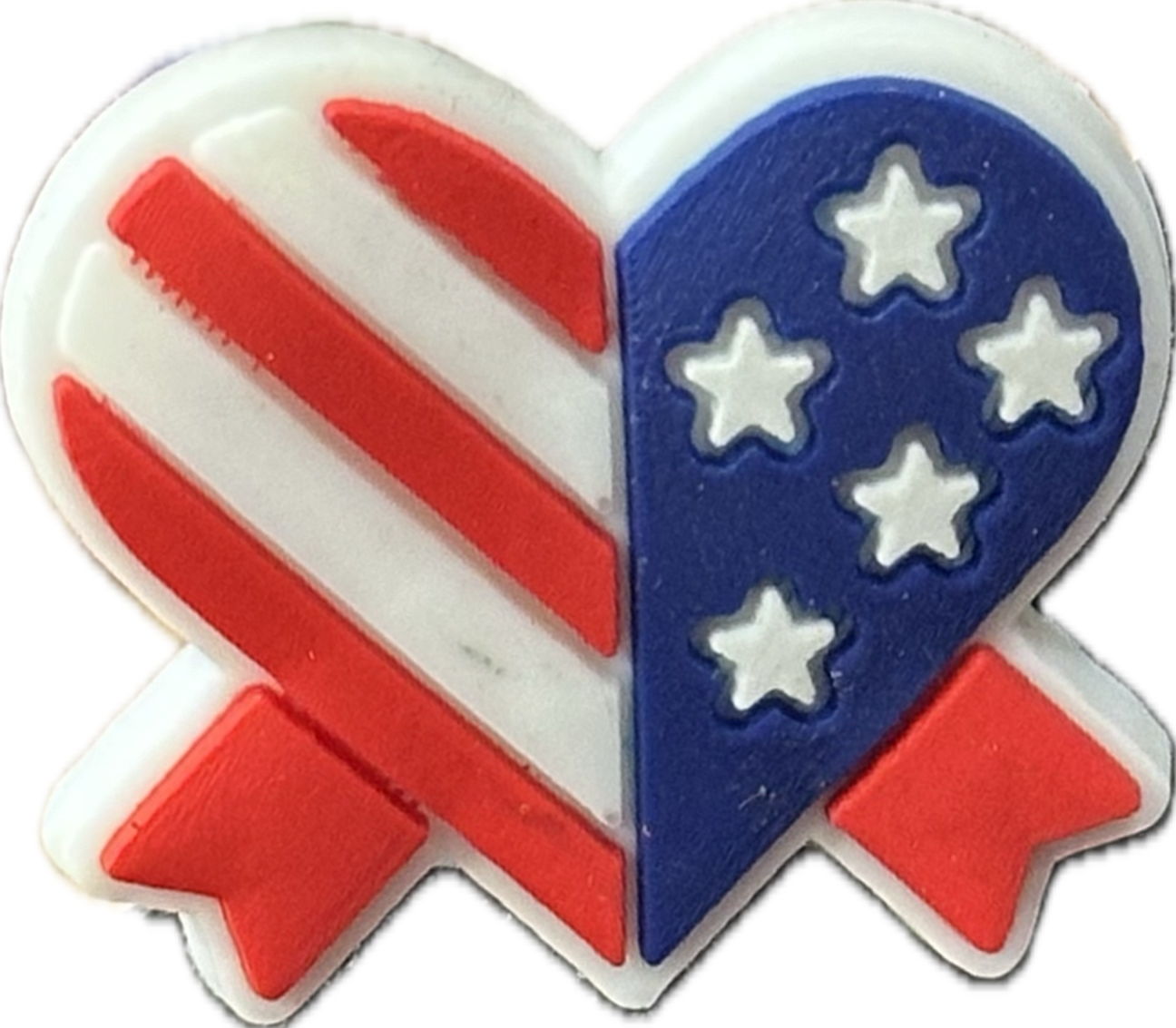 USA FLAG PRINTED HEART