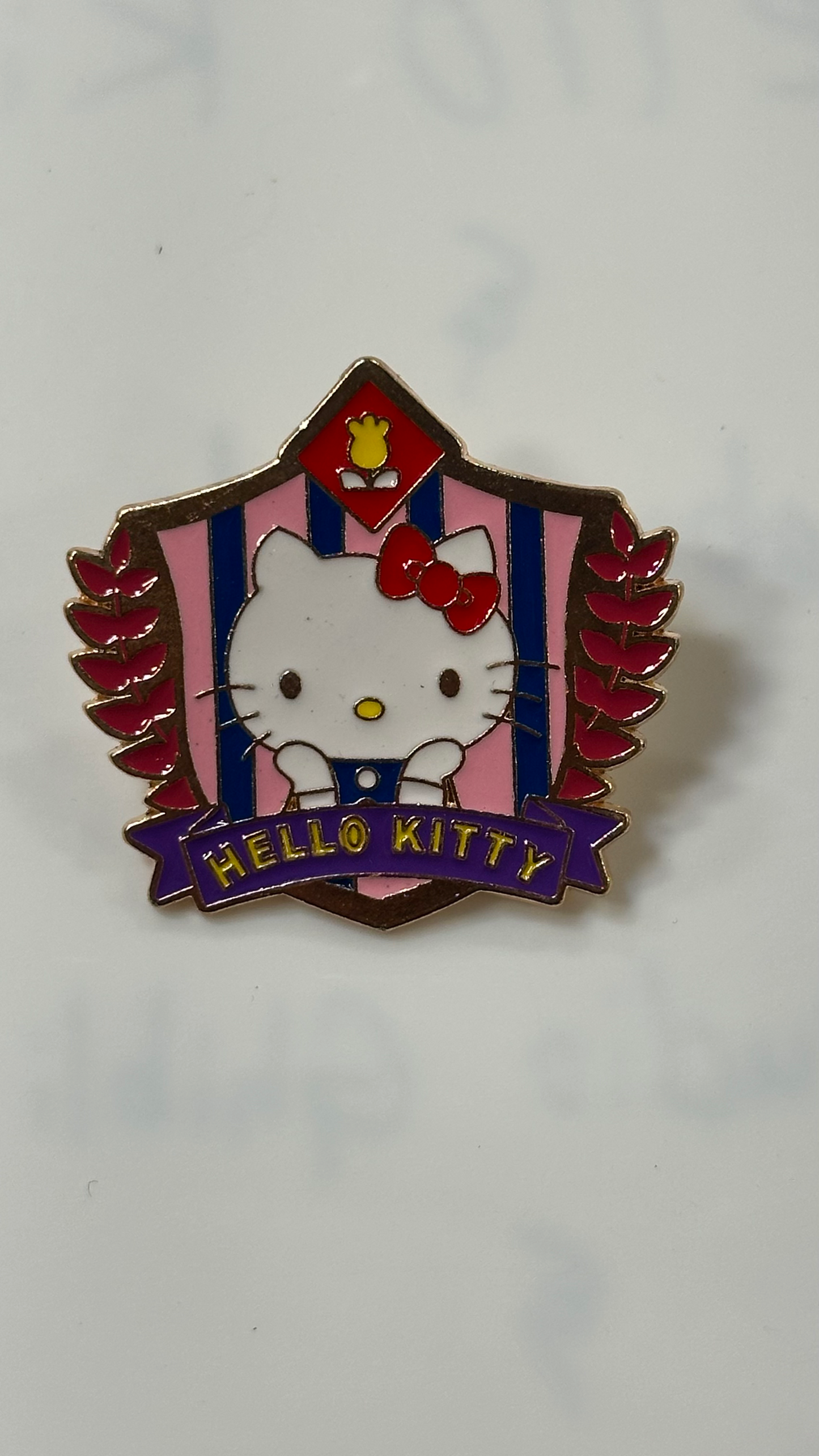 Metal Pin - Pink Hello Kitty with Red Tie