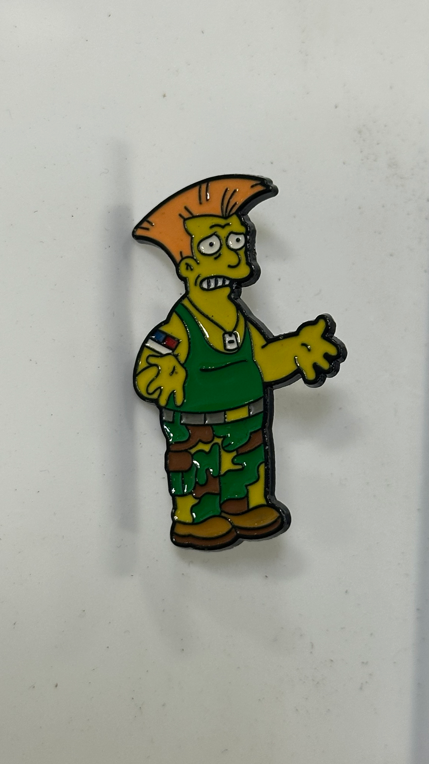 Metal Pin - Orange Haired Green clothed Sipmson Character
