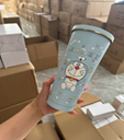 750Ml Doraemon Tumbler With Straw Lid - JH107