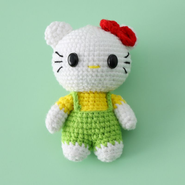 Crochet Hello kitty Doll Green