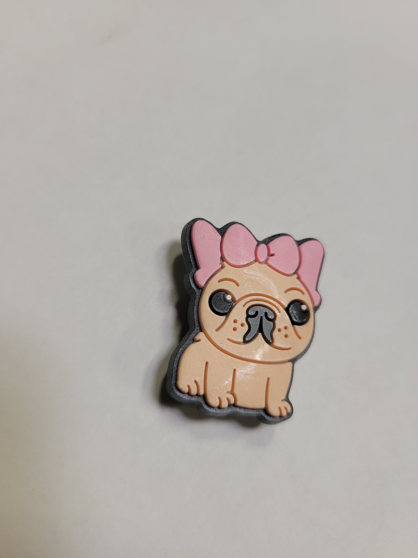 Pug Dog Pink Bow Charm