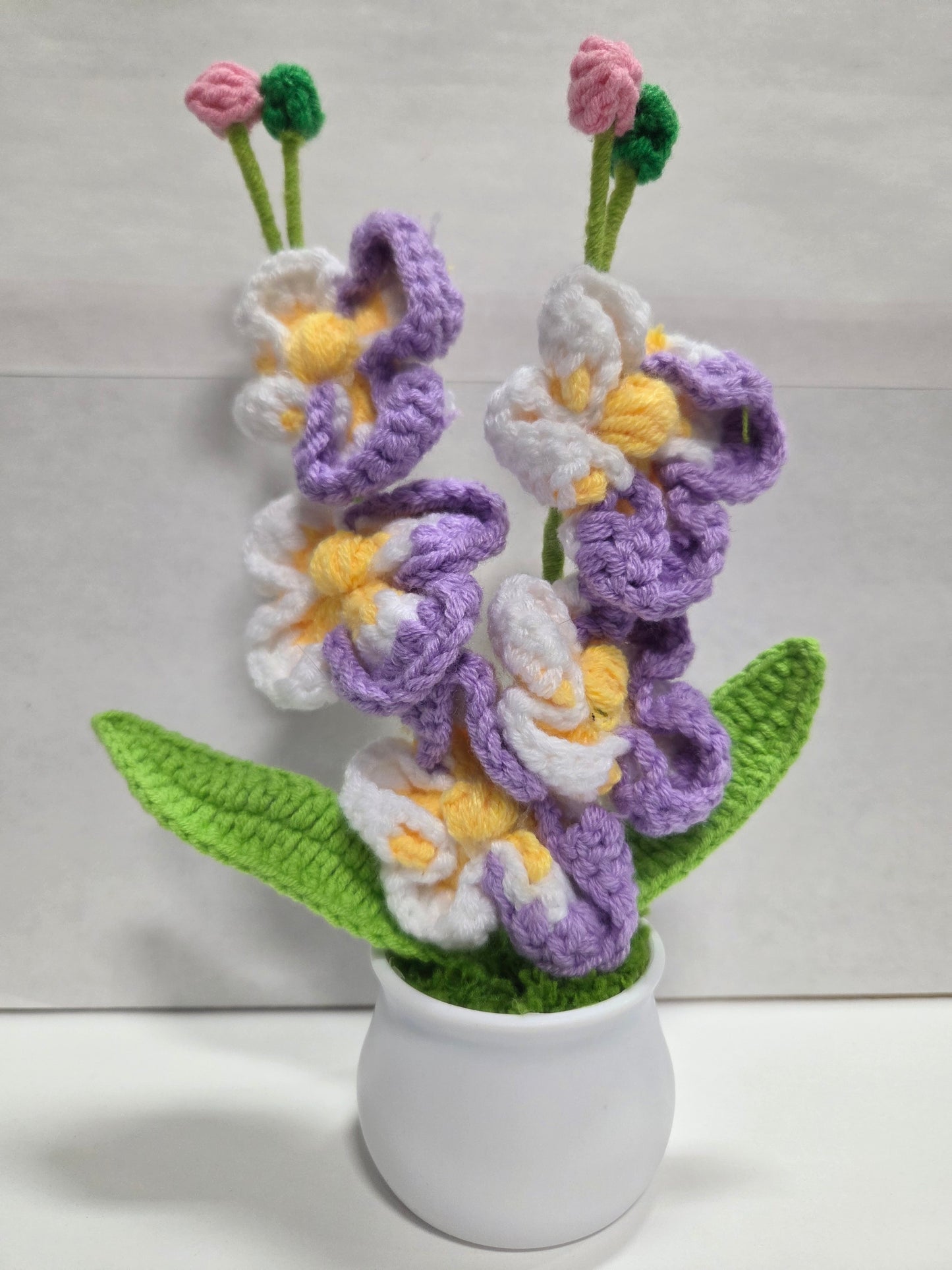Crochet Purple Orchid Pot