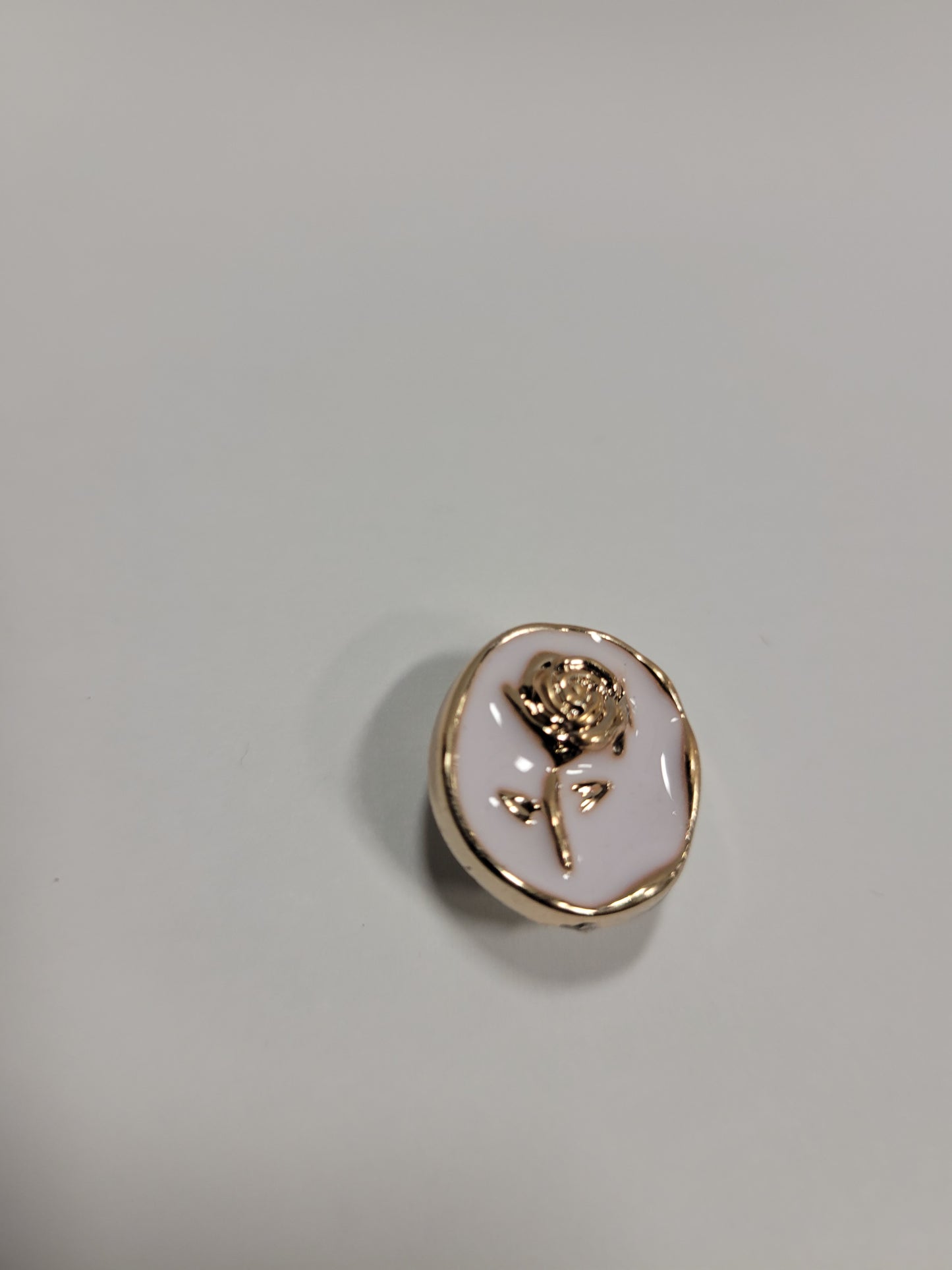 White Rose Outline Charm