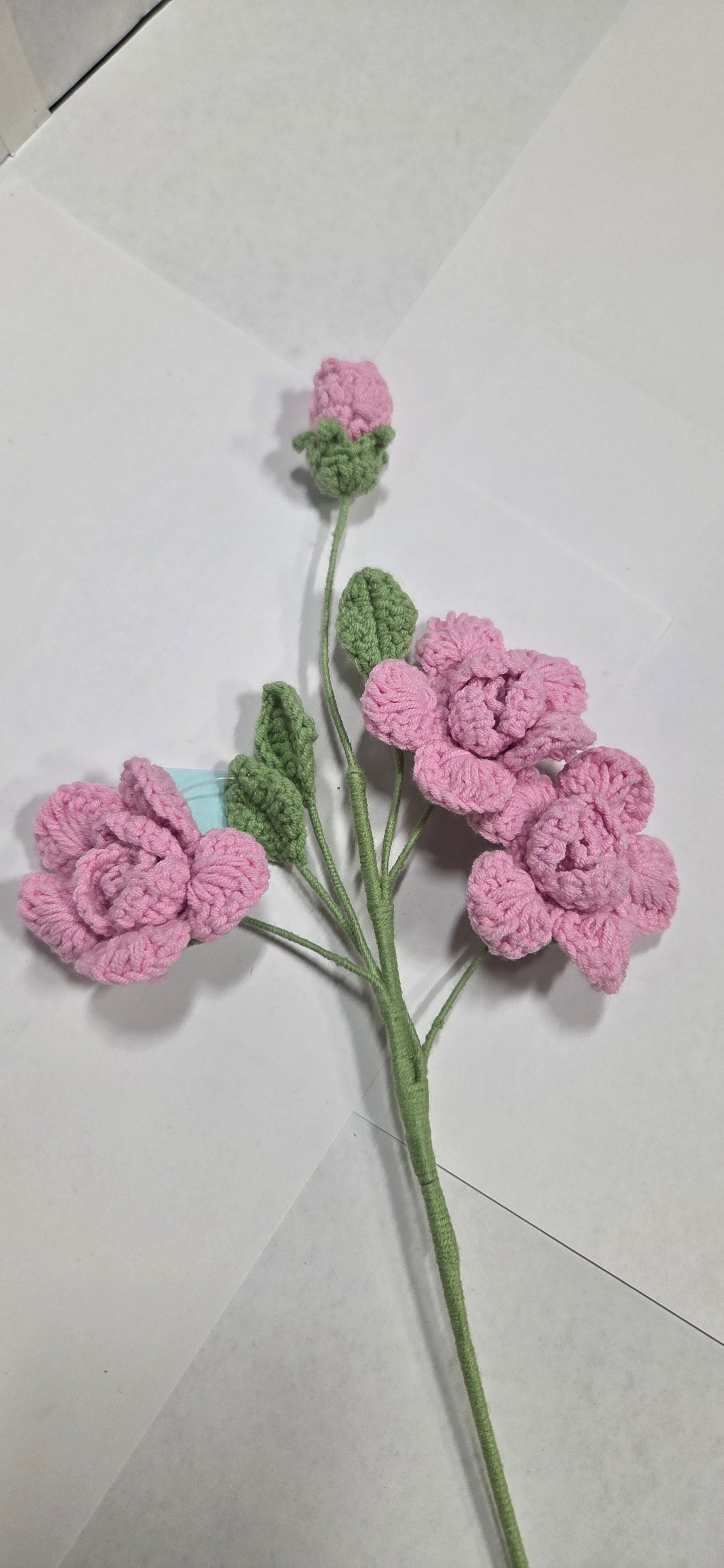 Crochet Pink and Rose Rose Spray