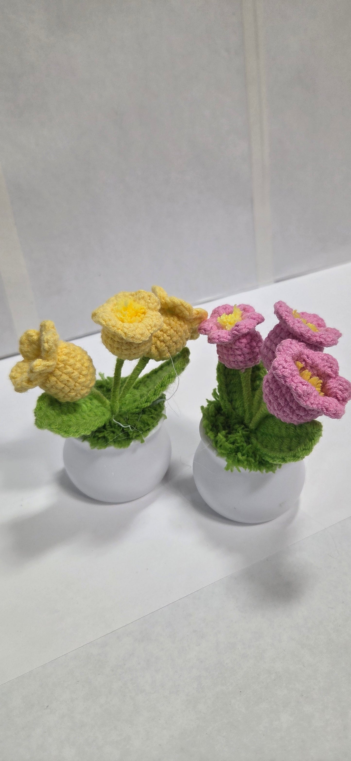 Crochet Triple Tulip Potted Plants