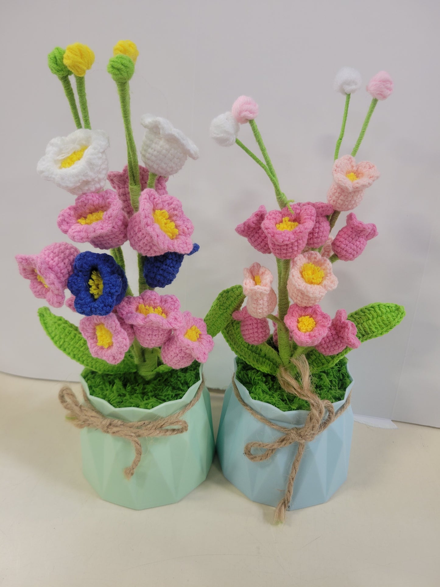 Big Green Flower Pot Yellow Pink Flowers