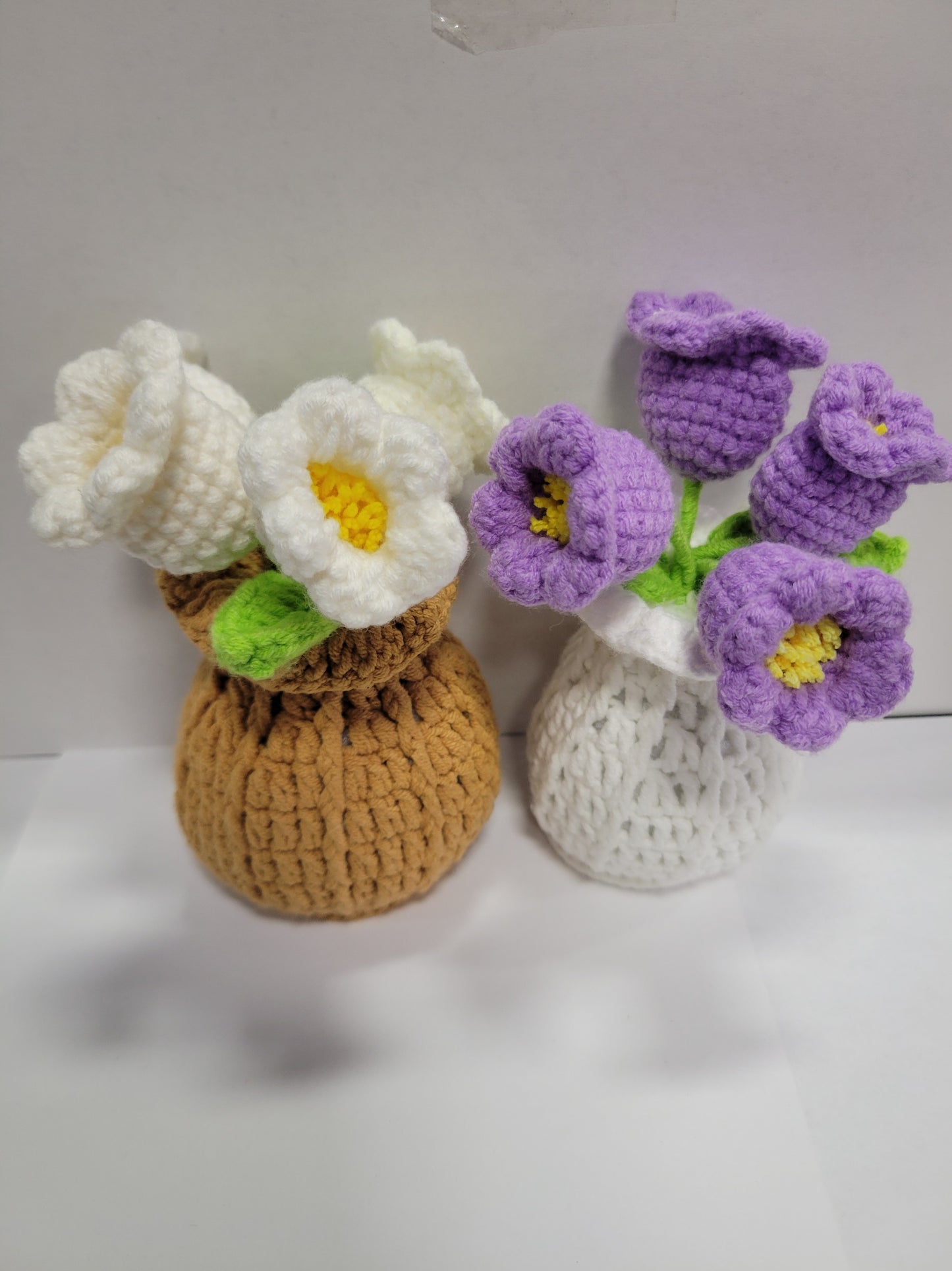 Crochet Flowers, Blue, White, Orange, Pink, Yellow, Purple
