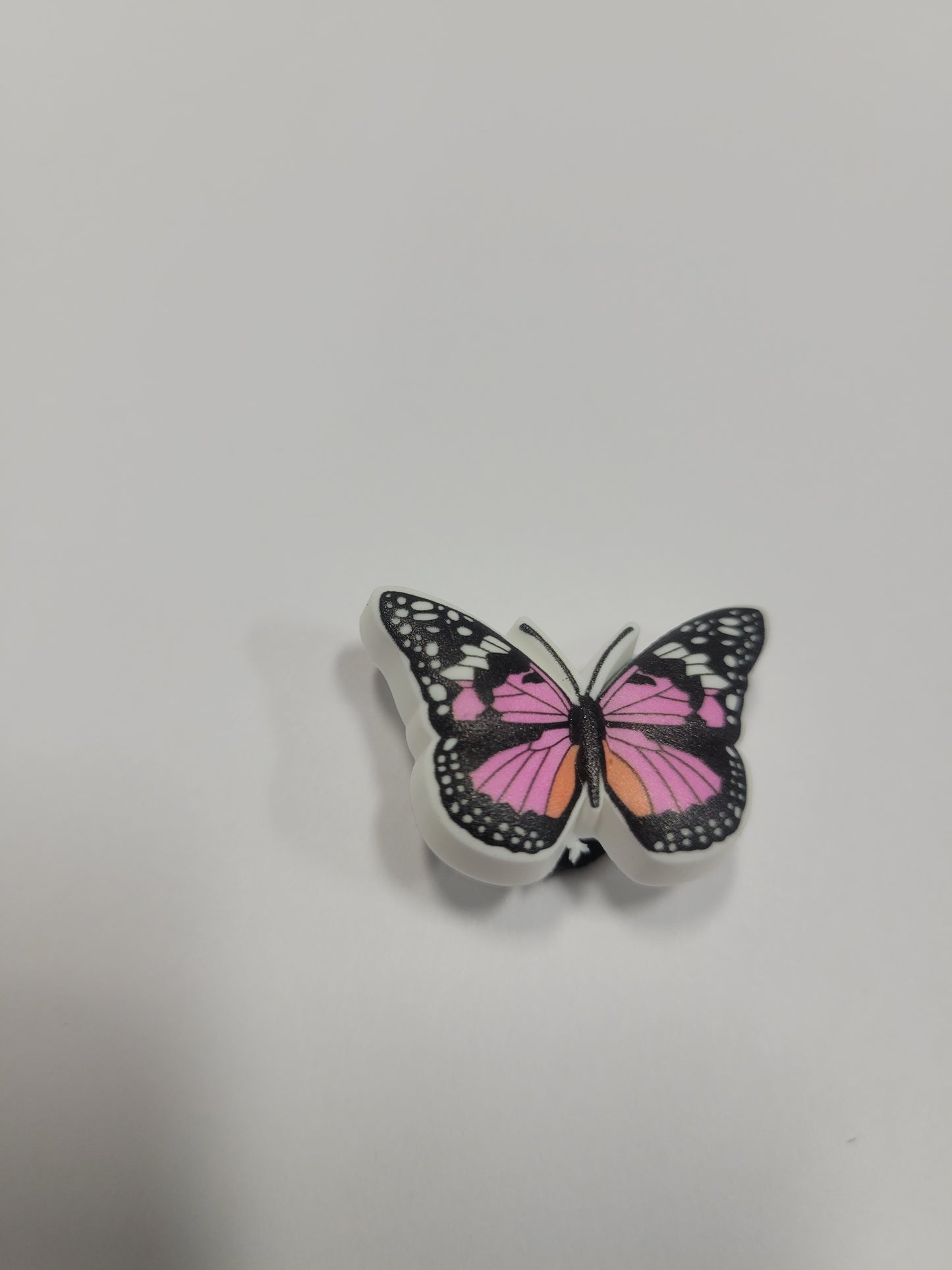 Pink and Black Butterfly Charm