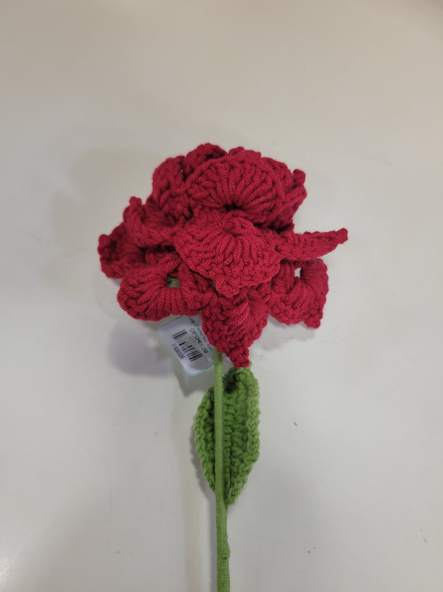 Large Crochet Red Rose FLower