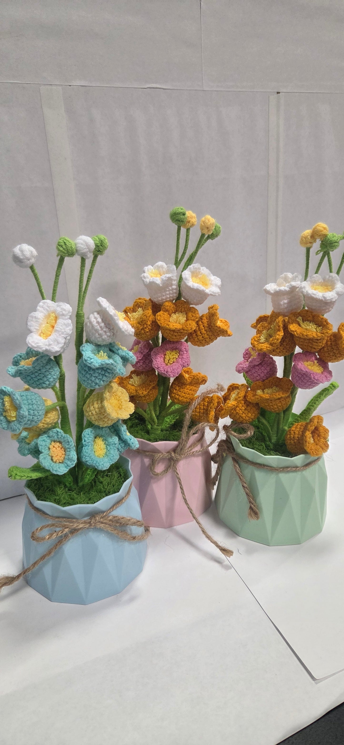 Crochet Assorted Spring Flower Pots