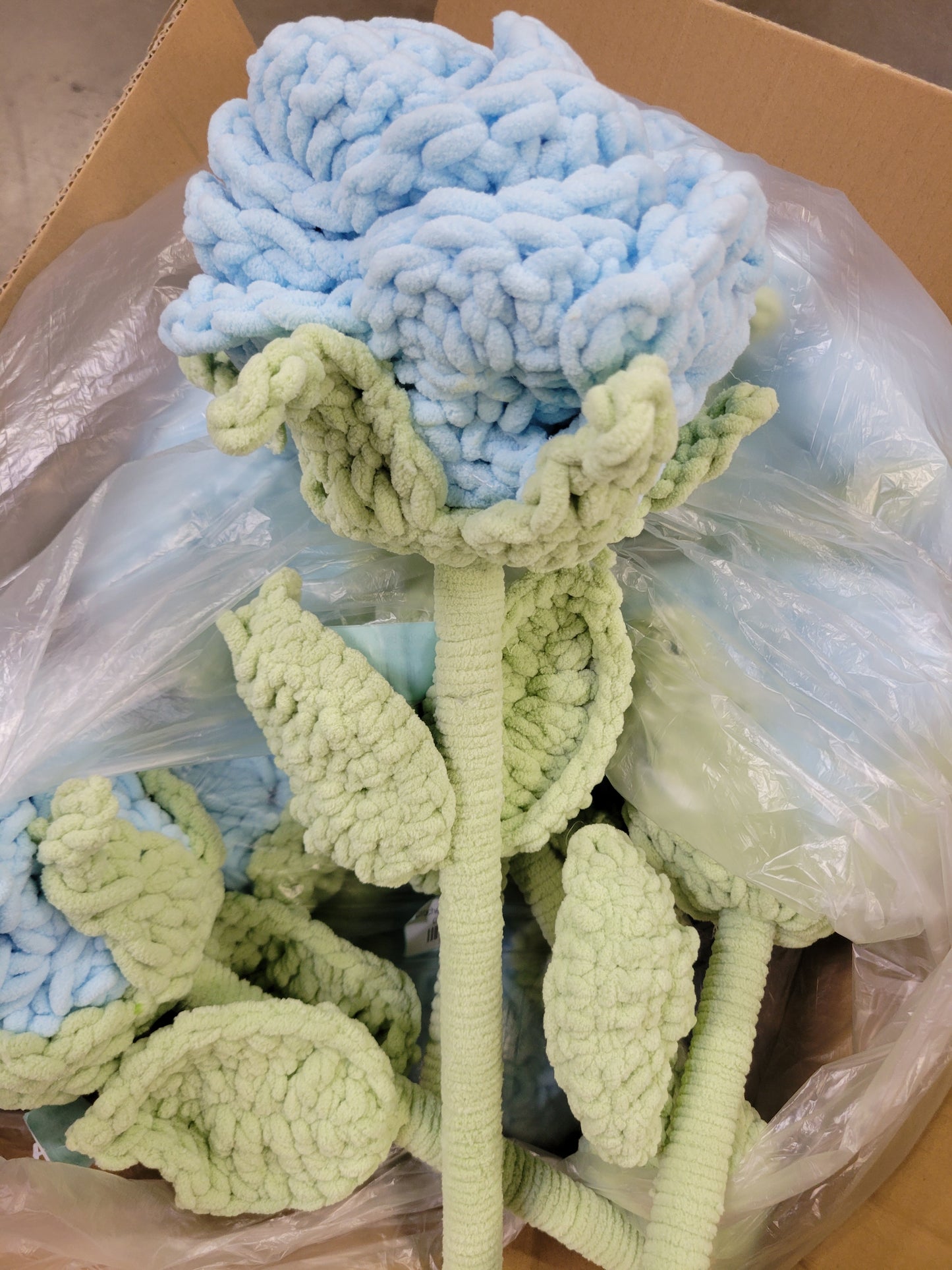 Crochet Big Rose Blue