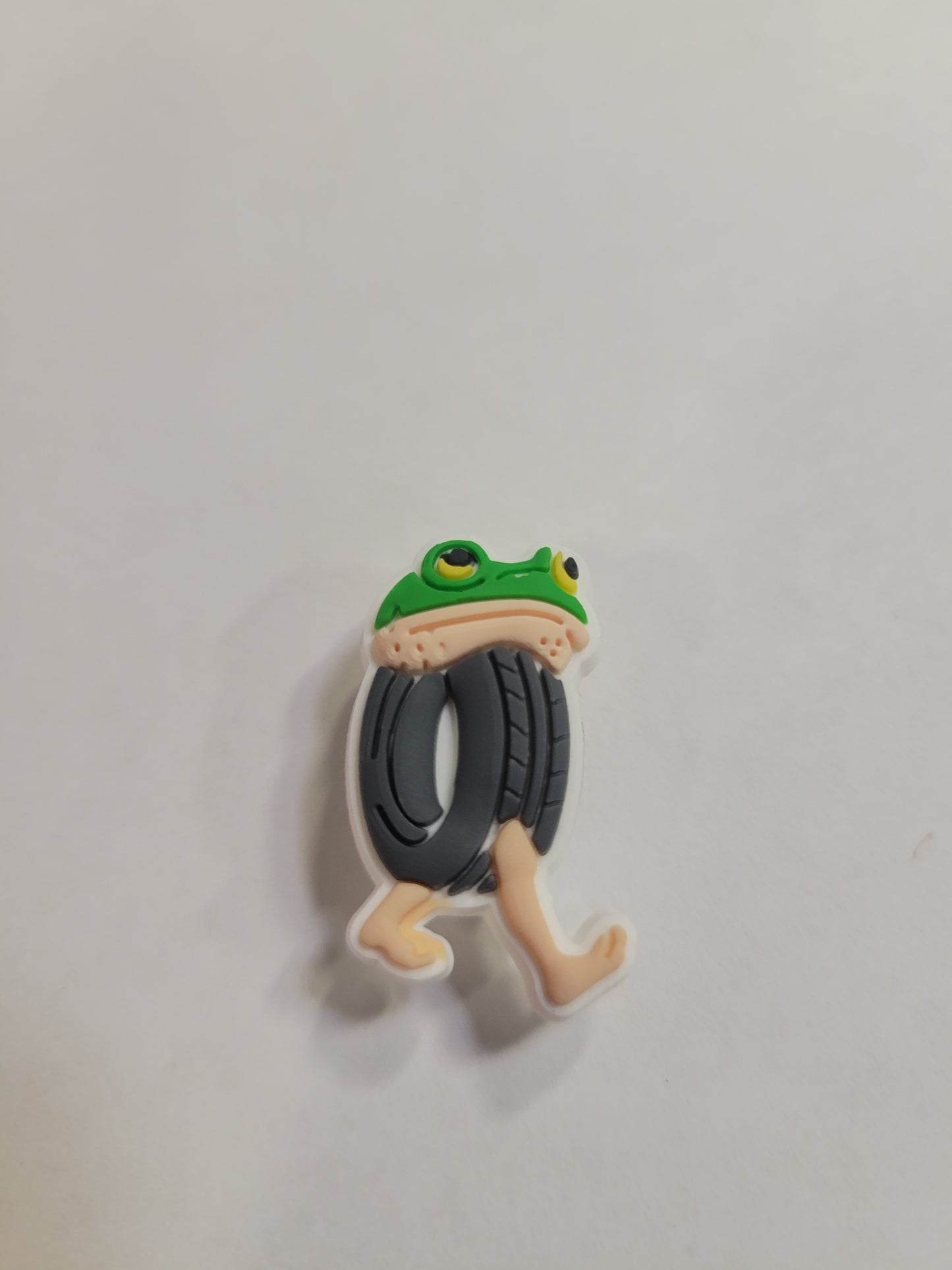 Frog head on a Tire with Legs Charm