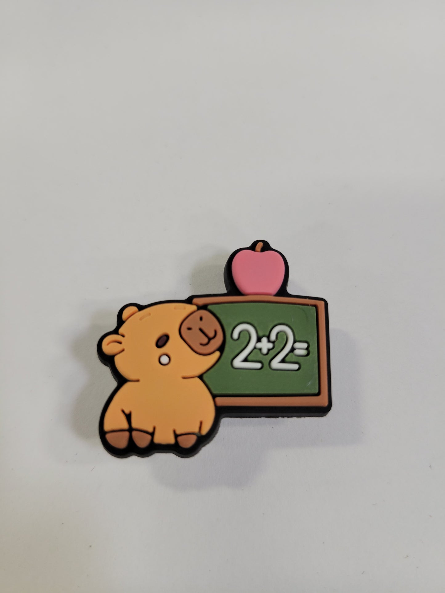 Capybara Math Teacher with Apple, 2+2