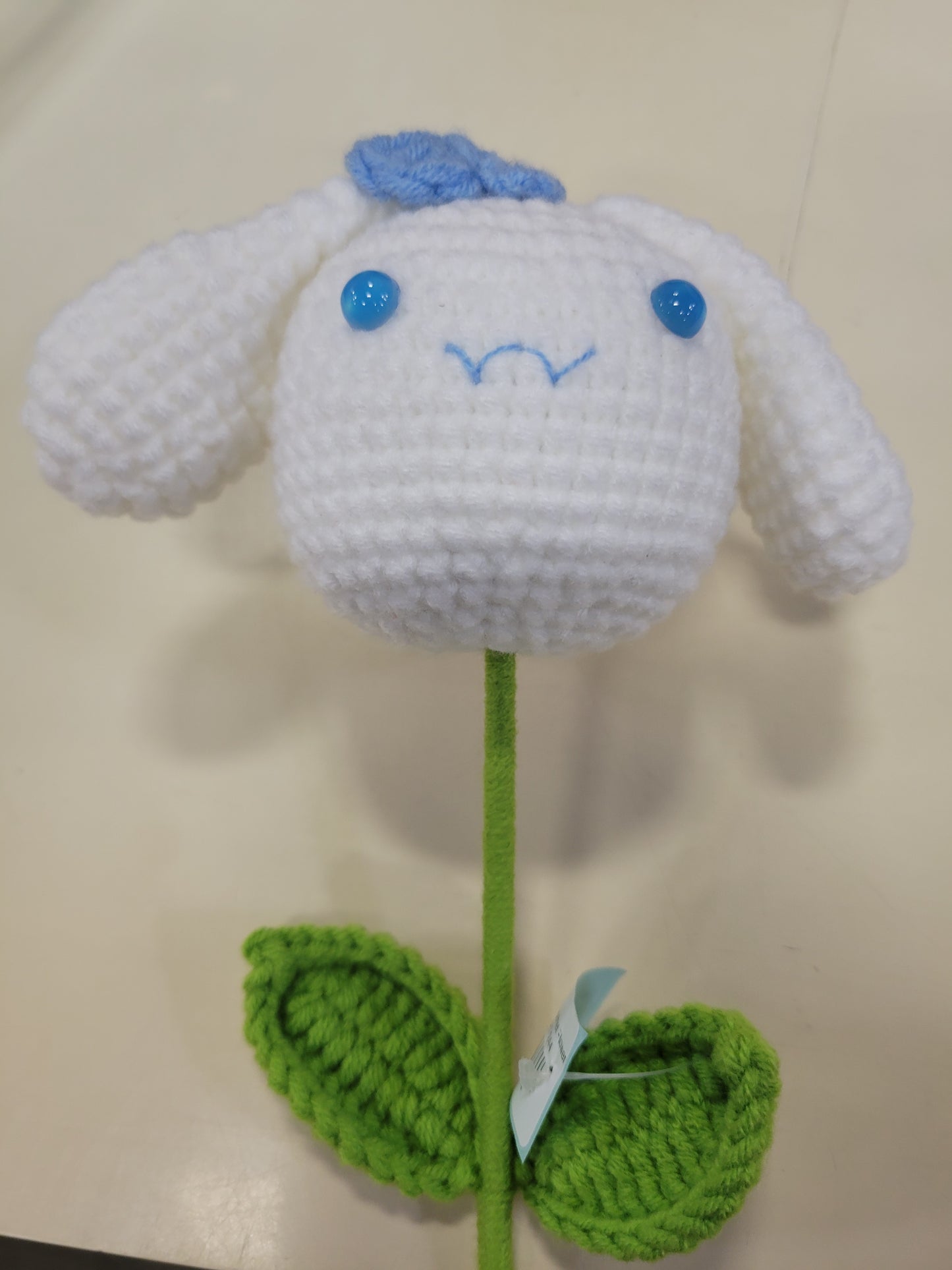 White Bunny Crochet Flower
