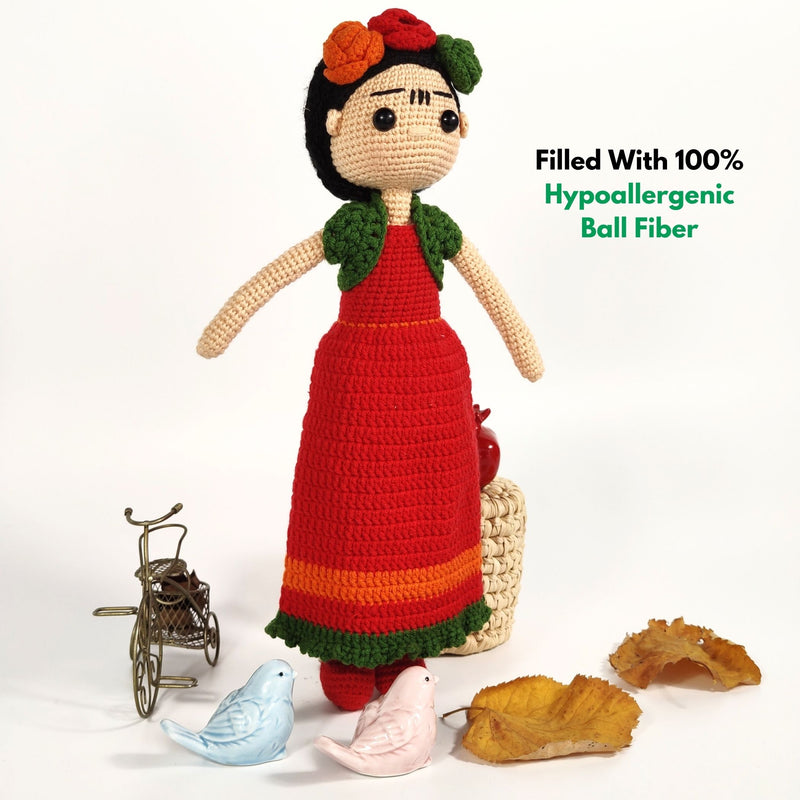 Frida Kahlo Handmade Crochet Dolls for Babies and Toddlers | Adorable and Safe Amigurumi Plushies for Snuggling and Imaginative Play