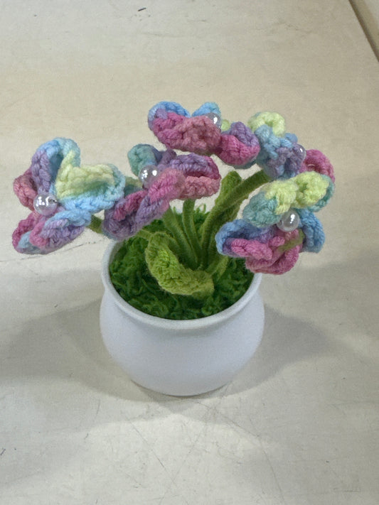 Flower Pot Pink, Blue, Yellow