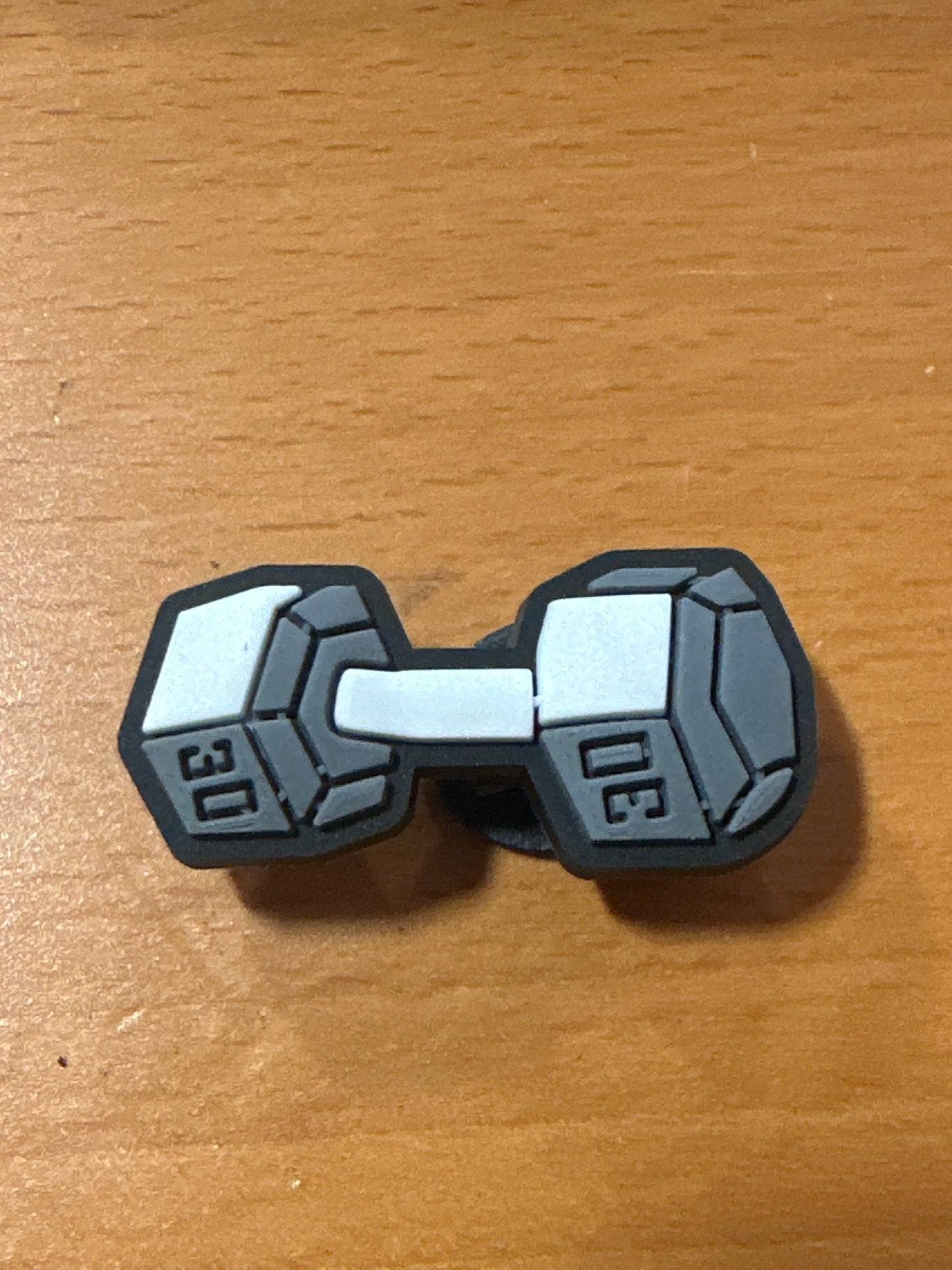 Dumbbell shoe charm