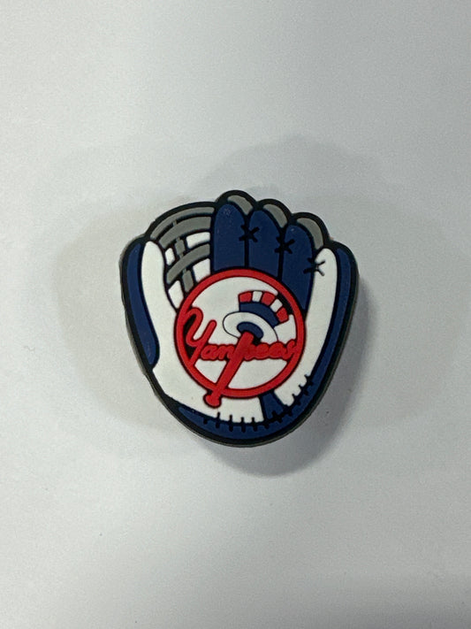 BaseballWhite Blue glove Shoe Charm