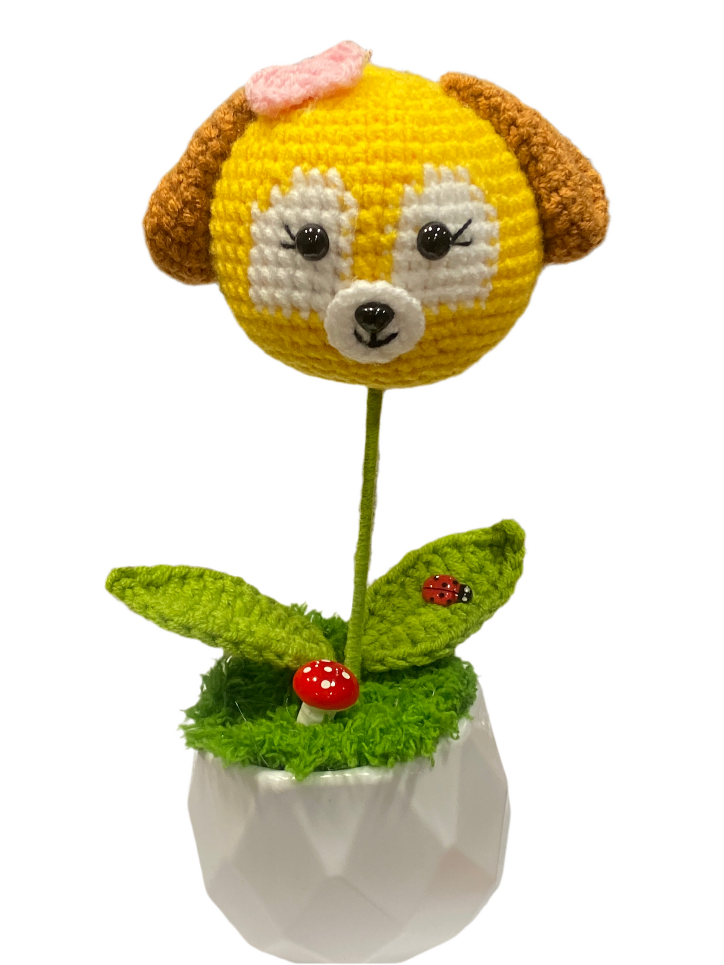 Hello Kitty Dog Crochet Flower Pot