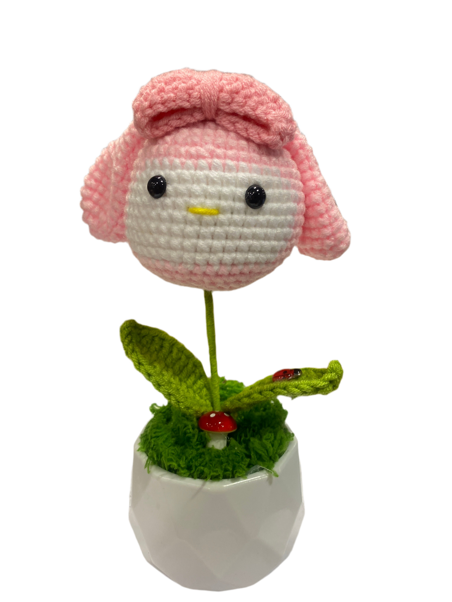 Pink Hello Kitty Crochet Flower Pot 01