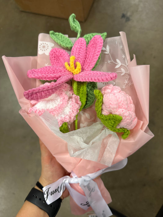 Pink Tanya Bouquet with Mixed Pink and Red flowers