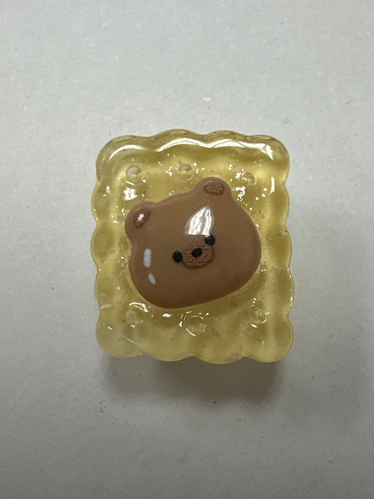 3D bear biscuit shoe charm