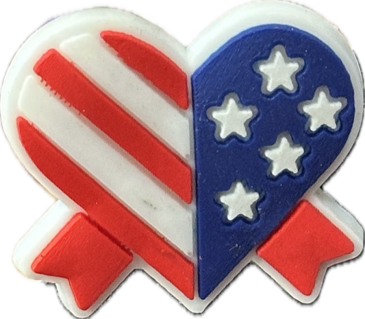 USA FLAG PRINTED HEART
