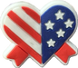 USA FLAG PRINTED HEART