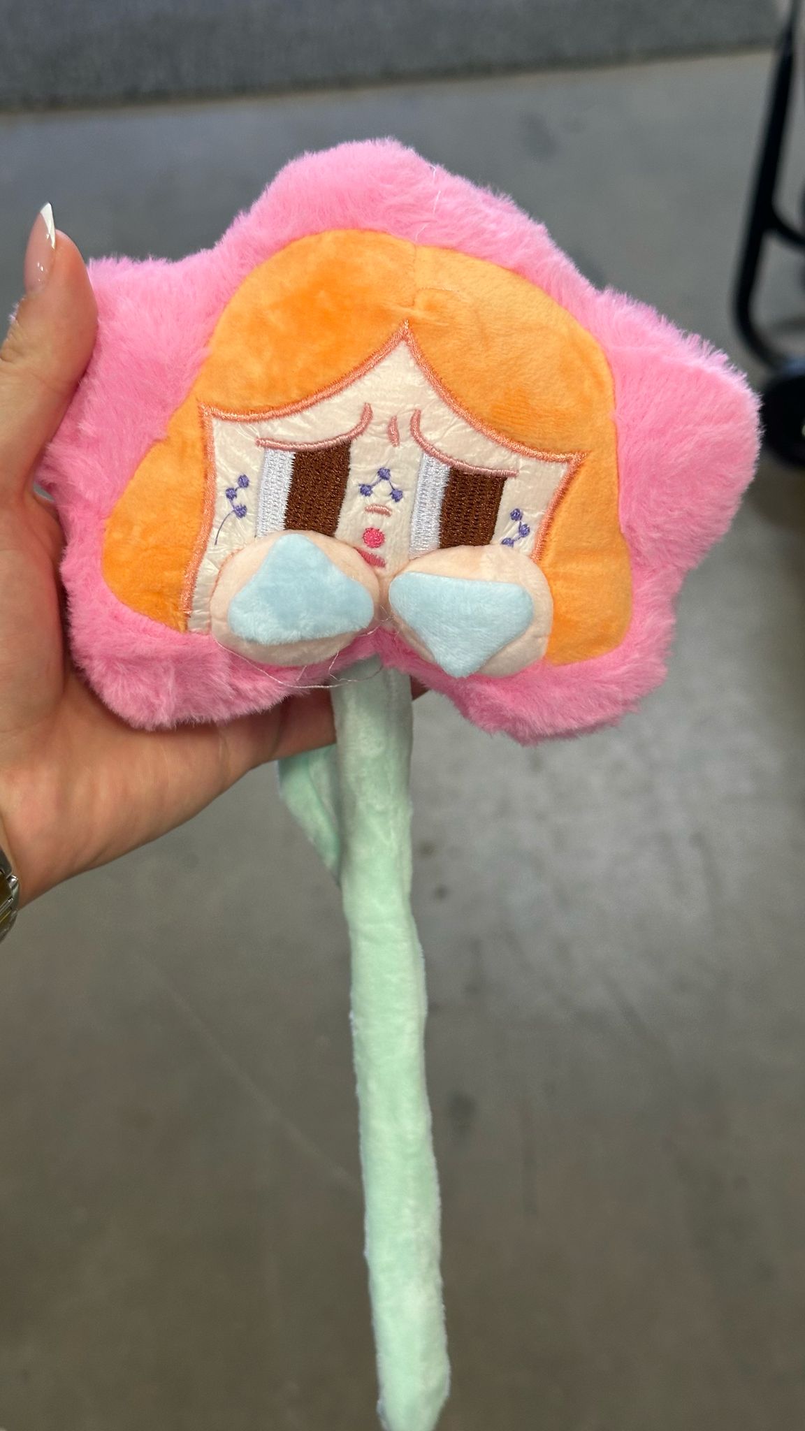 Cry baby plush flower - pink V5