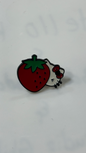 Metal Pin - Hello Kitty Behind Strawberry