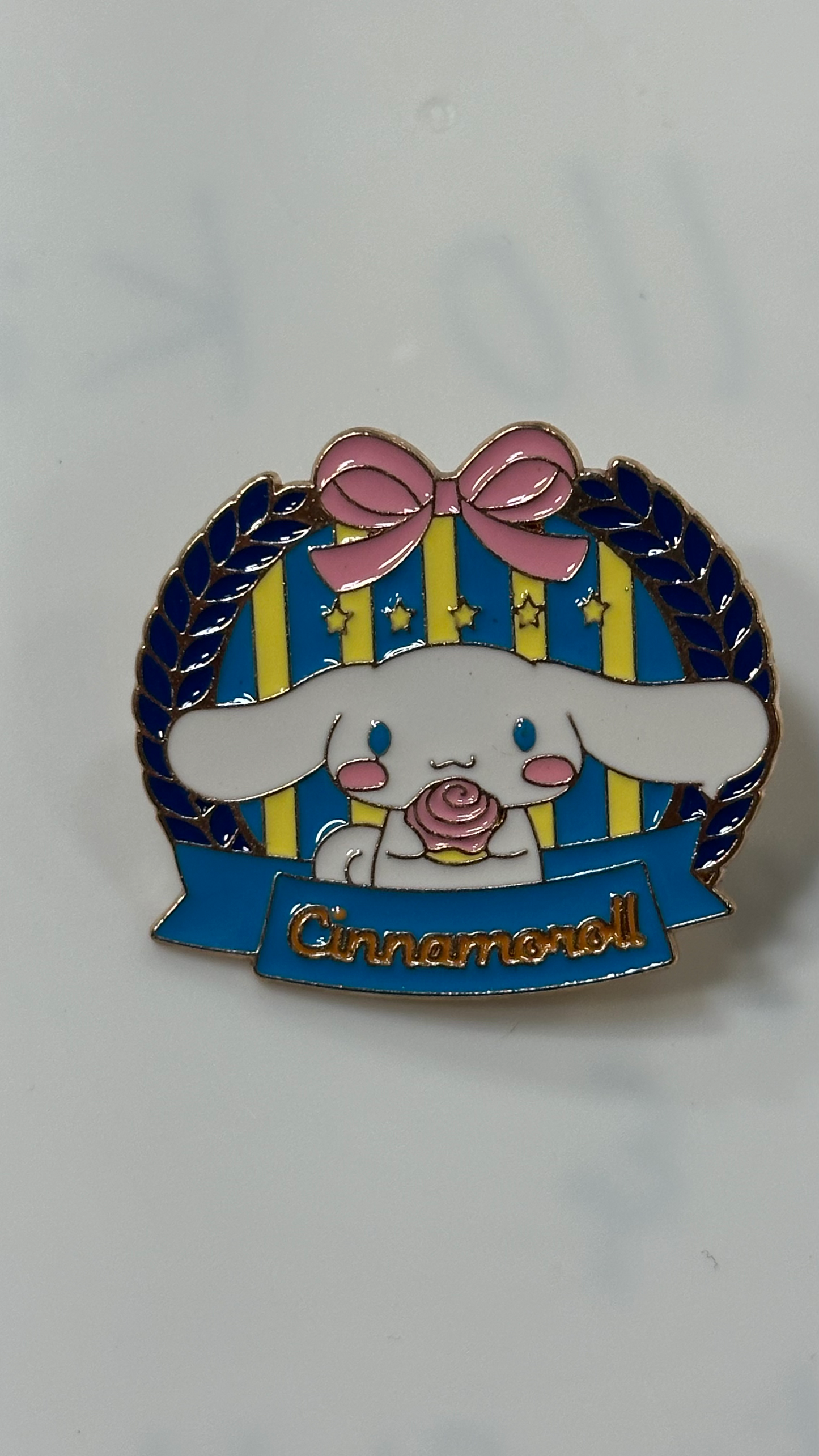 Metal Pin - White Cute Bunny with Deserts