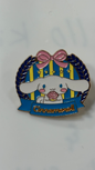 Metal Pin - White Cute Bunny with Deserts