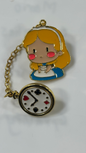 Metal Pin - Little Blonde Princess Attached to a clock
