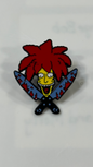 Metal Pin - Red Scearming Simpson charachter