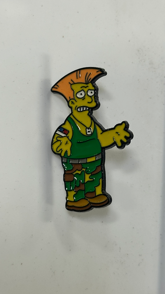 Metal Pin - Orange Haired Green clothed Sipmson Character