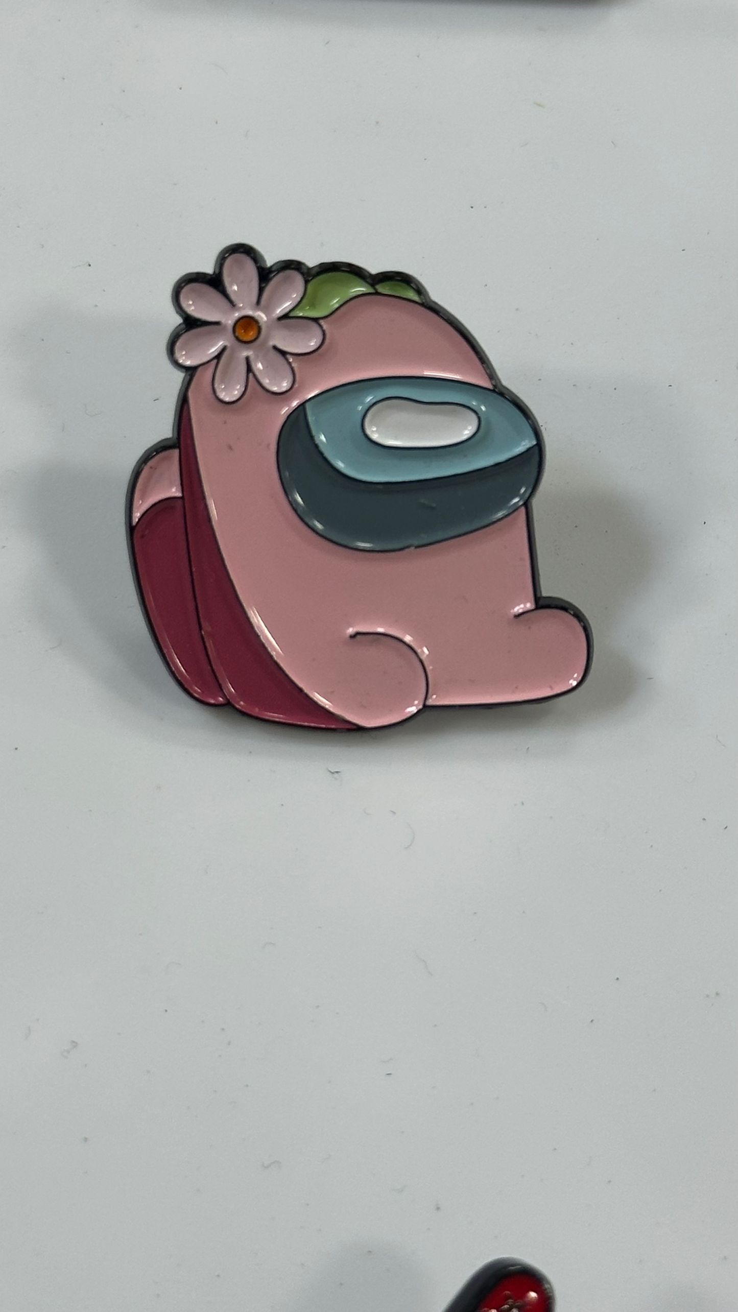 Metal Pin - Pink Amoung Us Character