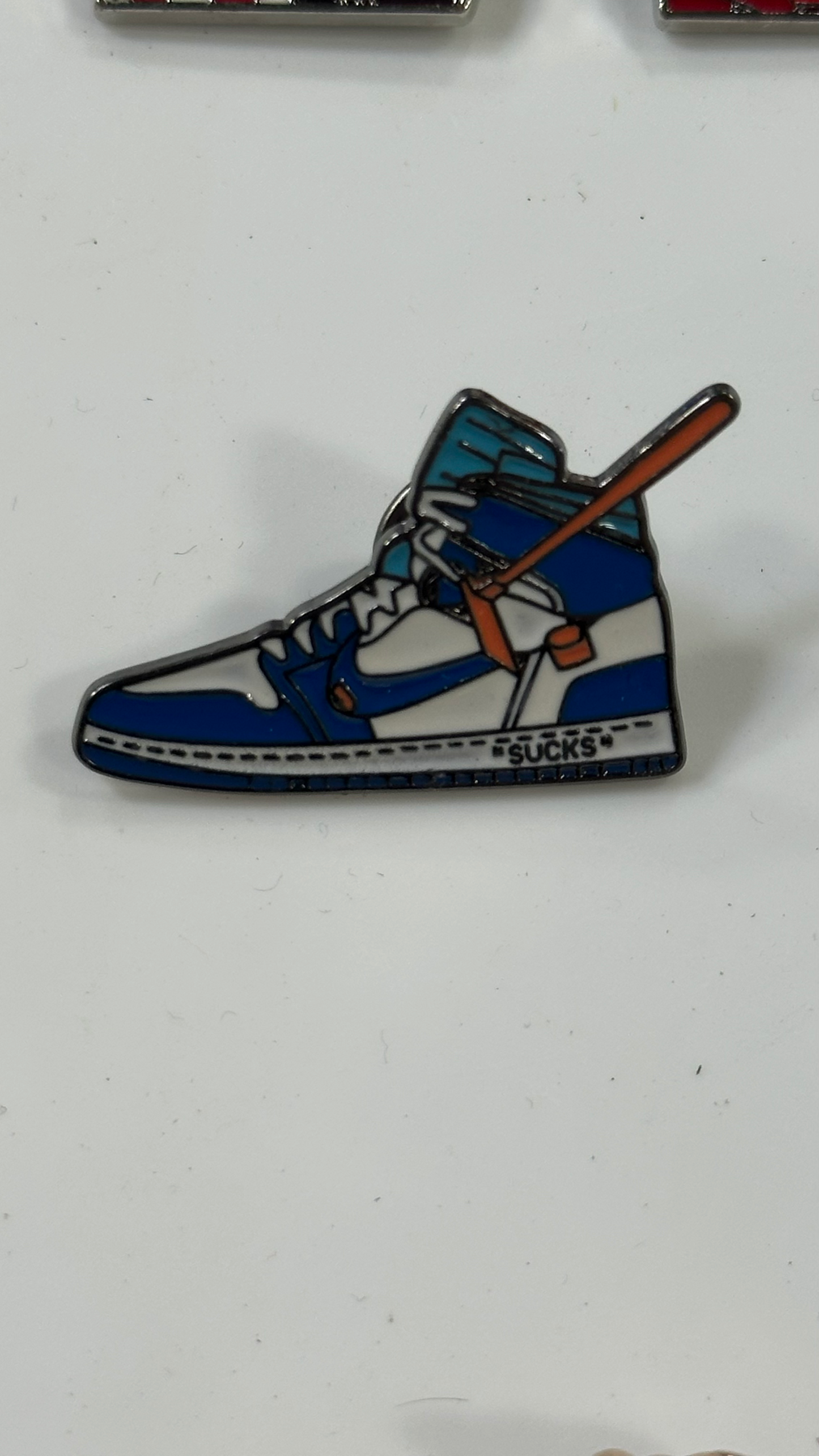 Metal Pin - Nike Blue brown White shoe