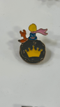Metal Pin - The Little Princses With dog on top of planet